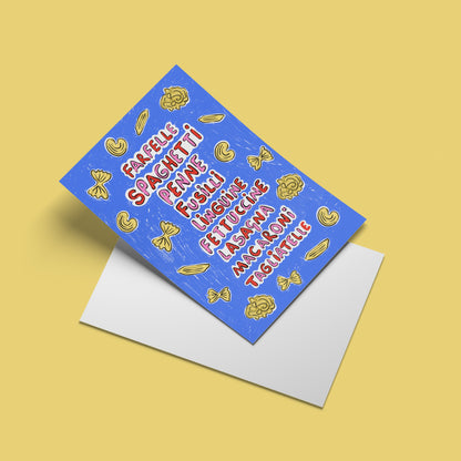 Pasta Print – angled standing view of the illustrated design