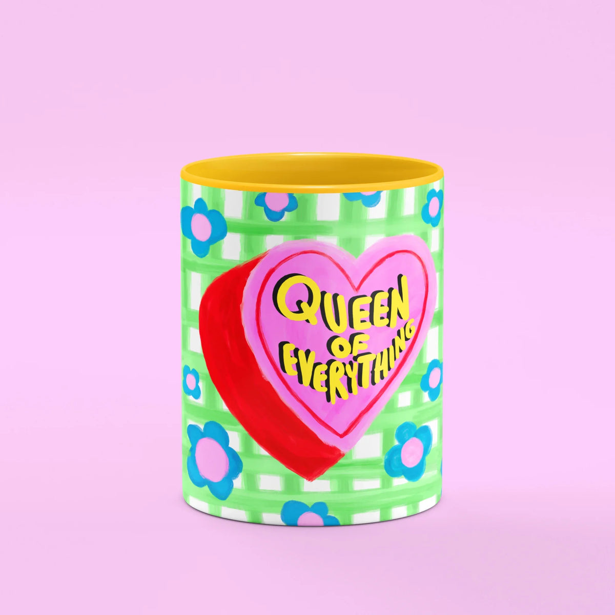 Queen of Everything Mug – front view of the Queen of Everything heart