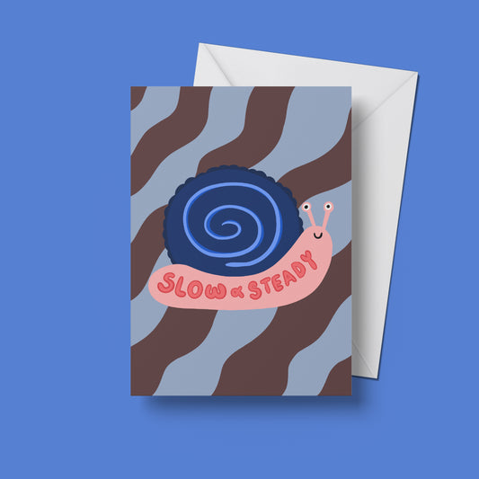 Slow and Steady print – front view of colourful wall art