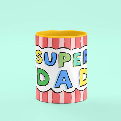 Front view of Super Dad Mug, a heroic gift for dads