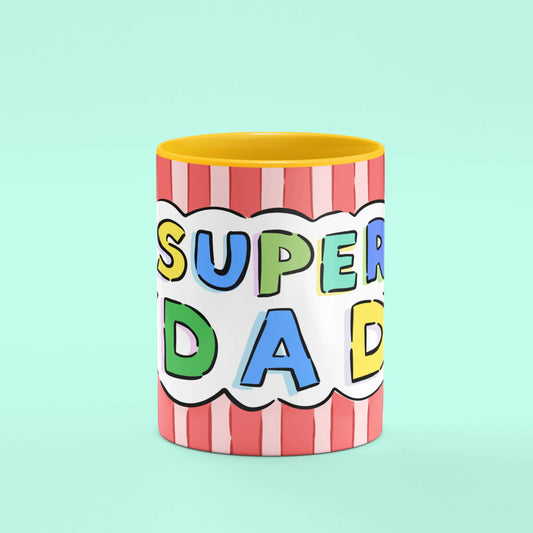 Front view of Super Dad Mug, a heroic gift for dads
