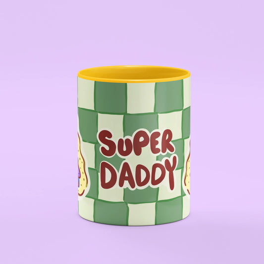 Front view of Super Daddy Mug, a sweet Father's Day gift