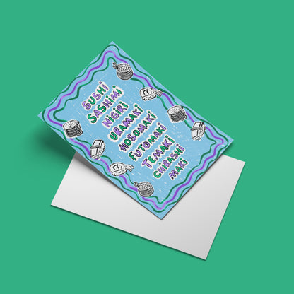Sushi Print – angled standing view of the illustrated design