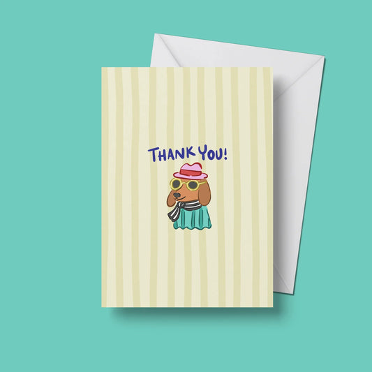 Thank You Dog Card – front view with envelope