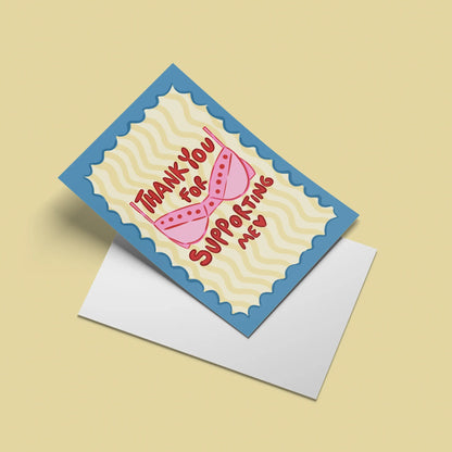 Thanks for Supporting Me Card – angled view with envelope