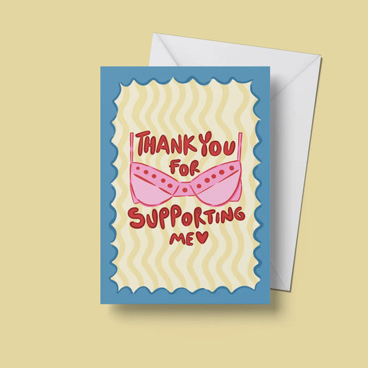 Thanks for Supporting Me Card – front view with envelope