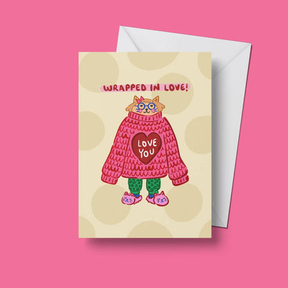 Wrapped in Love Card – front view with envelope