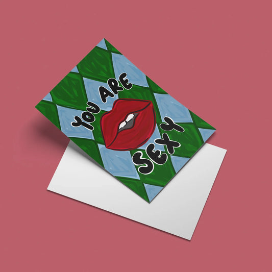 You Are Sexy Card – angled view with envelope